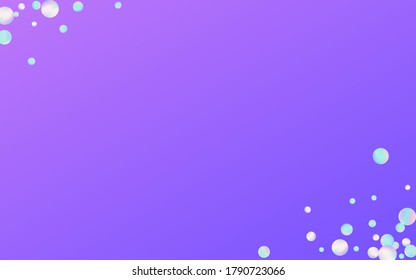 Hologram Round Decoration Blue Background. Gradient Transparent Dust Backdrop. Happy Banner. Colored FallingFestive Illustration.