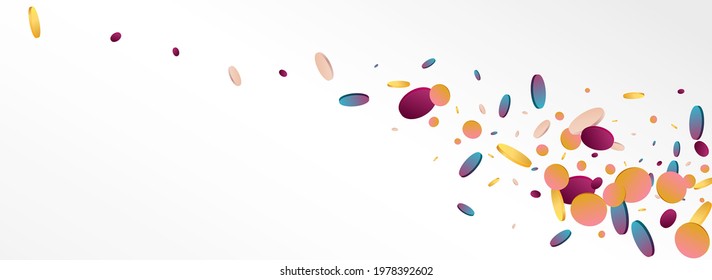 Hologram Round Transparent Panoramic Grey Background. Colorful Flying Dot Illustration. Vector Texture. Colored Happy Wallpaper.