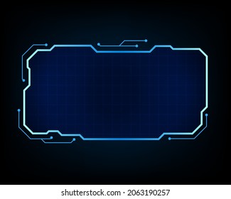 Hologram screen frame template science illustration
