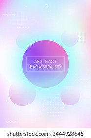 Hologram Shape. Blue Retro Background. Holographic Design. Liquid Texture. Shiny Graphic. Soft Halftone Composition. Memphis Dots. Dynamic Flyer. Violet Hologram Shape