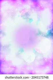 Hologram Shape. Blue Tech Texture. Space Multicolor Template. Round Graphic. Dynamic Dots. Hipster Fluid. Neon Pattern. Simple Flyer. Purple Hologram Shape