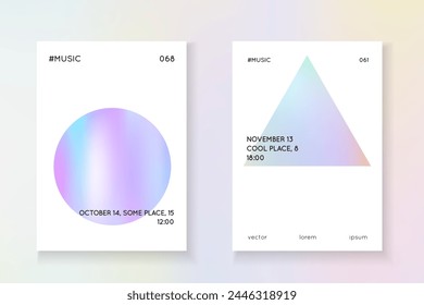 Hologram Shape. Colourful Prism Backdrop. Plastic Concept. Blue Minimal Flyer. Spectrum Poster. Digital Screen. Geometric Pattern. Pink Hologram Shape