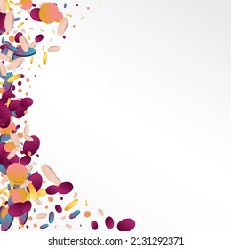 Hologram Shine Happy Grey Background. Colored Abstract Polka Wallpaper. Transparent Background. Colorful Top Card.