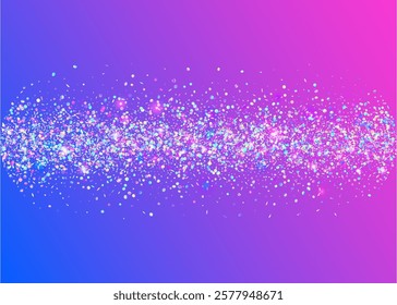 Hologram Sparkle. Glare Isolated Cristals. 3d Concept. Digital Banner. Modern Dust. Iridescent Burst. Blue Laser Background. Carnival Glitter. Purple Hologram Sparkle