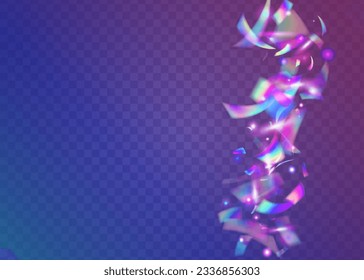 Hologram Sparkles. Purple Laser Tinsel. Party Festival Illustration. Iridescent Confetti. Disco Flare. Festive Foil. Unicorn Art. Glitch Glitter. Violet Hologram Sparkles
