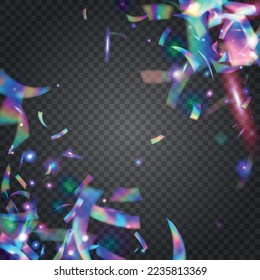 Hologram Sparkles. Unicorn Art. Carnival Texture. Cristal Confetti. Laser Abstract Wallpaper. Retro Element. Festive Foil. Pink Blur Glare. Purple Hologram Sparkles