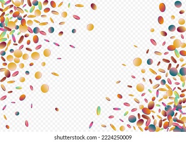 Hologram Splash Effect Transparent Background. Gradient Celebrate Rain Banner. FallingFestive Wallpaper. Rainbow Festival Illustration.
