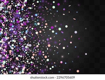 Hologram Splash Iridescent Vector Transparent Background. Colored Decoration Round Invitation. Luxury Wallpaper. Rainbow Abstract Pattern.