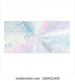 Hologram sticker or label with holographic texture official product