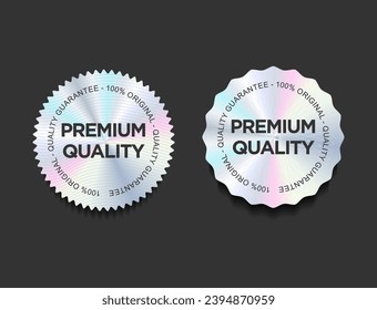 Hologram sticker or label with holographic texture premium quality