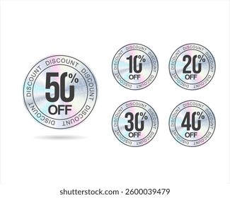 Hologram sticker or label with holographic texture premium quality 