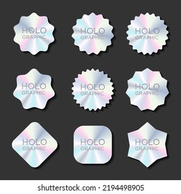 Hologram stickers or labels with holographic texture original product