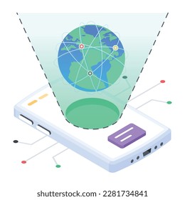 Hologram technology icon in 3d style 