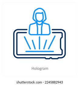 Hologram and technology icon concept