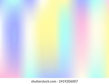 Hologram Texture. Iridescent Gradient. Pop Creative Invitation. Fantasy Fluid. Kawaii Foil. Blue Neon Background. Soft Poster. Pearlescent Gradient. Violet Hologram Texture