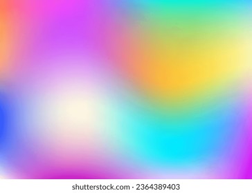 Hologram Texture. Metalic Flyer. Blue Retro Background. Abstract Gradient. Blur Pattern. Kawaii Light. Soft Multicolor Invitation. Pearlescent Gradient. Pink Hologram Texture