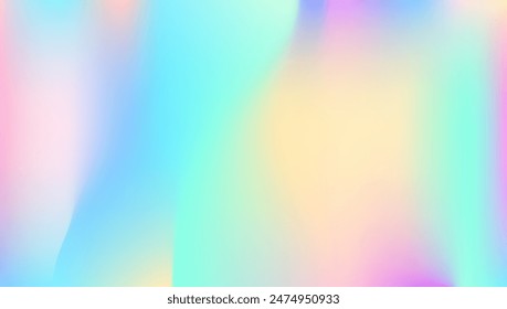Textur des Hologramms. Perlglanzgradient. Rosa Metall Hintergrund. Leise Störung. Abstrakter Farbverlauf. Retro Geometry Einladung. Chromflüssigkeit. Helle Karte. Lila Hologramm Textur