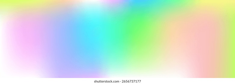 Hologram Texture. Pearlescent Gradient. Yellow Retro Background. Fashion Mesh. Neon Cover. Metal Spectrum Invitation. Iridescent Background. Soft Poster. Blue Hologram Texture