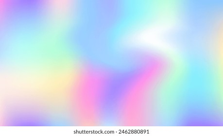 Hologram Texture. Pink Metal Gradient. Blur Vector. Digital Card. Neon Minimalist Invitation. Pastel Cover. Holographic Gradient. Pearlescent Background. Blue Hologram Texture