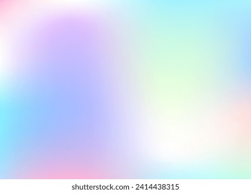 Textura del Holograma. Fondo suave rosado. Unicornio Foil. Antecedentes abstractos. Formas brillantes. Folleto de la Gasolina del Pop. Gradiente irlandés. Luz cromada. Textura del holograma azul