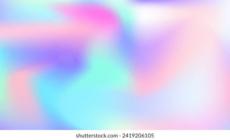 Hologram Texture. Retro Banner. Soft Holography Illustration. Pearlescent Gradient. Purple Shiny Background. Bright Fluid. Holographic Background. Pastel Cover. Blue Hologram Texture