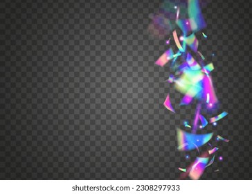 Hologram Texture. Transparent Background. Fiesta Foil. Festive Art. Iridescent Glare. Shiny Celebrate Backdrop. Purple Blur Confetti. Laser Banner. Pink Hologram Texture