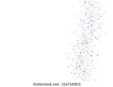 Hologram Tinsel. Falling Sparkles. Purple Party Confetti. Carnival Background. Shiny Celebrate Decoration. Festive Foil. Disco Banner. Holiday Art. Pink Hologram Tinsel