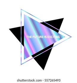 hologram triangle trendy isolated on white background