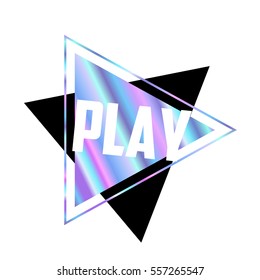 hologram triangle trendy isolated on white background