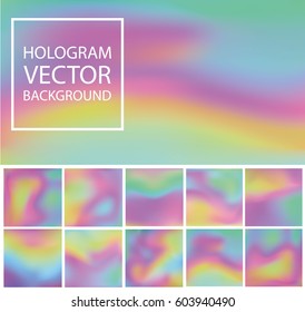 Hologram vector background. Colorful petrol texture.