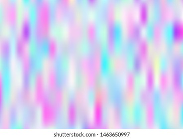 Hologram Vector Fairy Tale Dreamy Background. Holographic Rainbow Gradient Design, Girlie Iridescent Waves Wallpaper. Bright Pearlescent Hologram Fairy Cool Web Banner. Modern Glitch Music Design