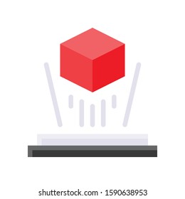 Hologram vector illustration, Future technology flat design icon