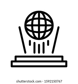 Hologram vector illustration, Future technology line design icon