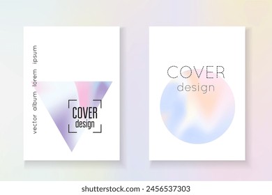Holograph Background. Pastel Design. Digital Concept. Abstract Shape. Pink Rainbow Label. Business 90s Brochure. Gradient Mesh. Purple Holograph Background