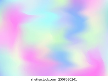Holograph Dreamy Banner. Gradient Girlie Foil Holo Teal. Rainbow Overlay Hologram Cover. Neon Graphic Overlay, 80s, 90s Music Wallpaper Iridescent Holographic Dreamy Girlie Horizontal Background