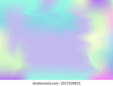 Banner do Sonho Holográfico. Gradiente Girlie Foil Holo Teal. Neon Graphic Overlay, 80s, 90s Music Wallpaper Rainbow Overlay Hologram Cover. Fundo horizontal holográfico fluorescente do glam fluido