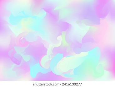 Holograph Dreamy Banner. Iridescent Holographic Fluid Glam Horizontal Background Defocused Girlie Foil Holo Teal. Rainbow Overlay Hologram Cover. Neon Paper Overlay, 80s, 90s Music Wallpaper