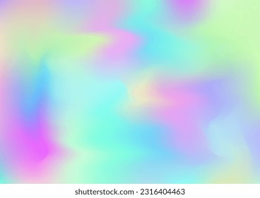 Holograph Dreamy Banner. Neon Graphic Overlay, 80s, 90s Music Background Iridescent Holographic Liquid Girlie Horizontal Wallpaper Gradient Girlie Foil Holo Teal. Rainbow Overlay Hologram Cover.