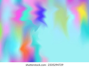 Holograph Dreamy Banner. Neon Graphic Overlay, 80s, 90s Music Background Gradient Girlie Foil Holo Teal. Rainbow Overlay Hologram Cover. Iridescent Holographic Fluid Girlie Horizontal Wallpaper