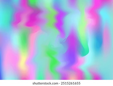 Holograph Dreamy Banner. Neon Graphic Overlay, 80s, 90s Music Wallpaper Fluorescent Holographic Liquid Girlie Horizontal Background Unfocused Girlie Foil Holo Teal. Rainbow Overlay Hologram Cover.