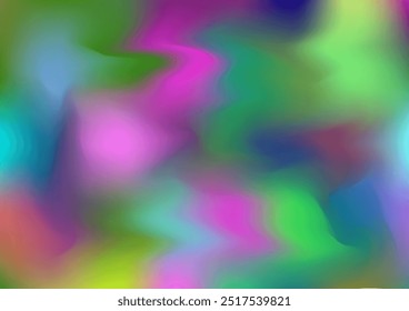 Holograph Dreamy Banner. Neon Graphic Overlay, 80s, 90s Music Wallpaper Unfocused Girlie Foil Holo Teal. Iridescent Holographic Fluid Light Horizontal Background Rainbow Overlay Hologram Cover.
