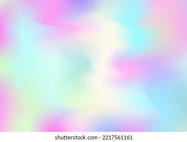 Holograph Dreamy Banner. Neon Paper Overlay, 80s, 90s Music Wallpaper Pearlescent Holographic Fluid Glam Horizontal Background Rainbow Overlay Hologram Cover. Gradient Girlie Foil Holo Teal.