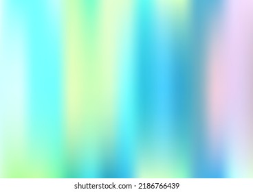 Holograph Dreamy Banner. Neon Texture Overlay, 80s, 90s Music Wallpaper Rainbow Overlay Hologram Cover. Gradient Girlie Foil Holo Teal. Pearlescent Holographic Liquid Glam Horizontal Background