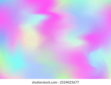 Holograph Dreamy Banner. Pearlescent Holographic Liquid Girlie Horizontal Wallpaper Rainbow Overlay Hologram Cover. Neon Texture Overlay, 80s, 90s Music Background Unfocused Girlie Foil Holo Teal.