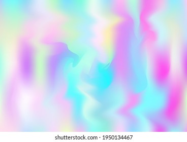 Holograph Dreamy Banner. Rainbow Overlay Hologram Cover. Pearlescent Holographic Liquid Glam Horizontal Background Defocused Girlie Foil Holo Teal. Neon Paper Overlay, 80s, 90s Music Wallpaper