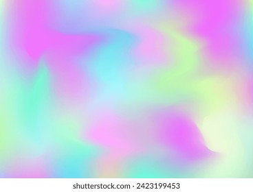 Holograph Dreamy Banner. Rainbow Overlay Hologram Cover. Neon Graphic Overlay, 80s, 90s Music Wallpaper Gradient Girlie Foil Holo Teal. Fluorescent Holographic Dreamy Glam Horizontal Background