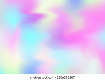 Holograph Dreamy Banner. Rainbow Overlay Hologram Cover. Defocused Girlie Foil Holo Teal. Neon Graphic Overlay, 80s, 90s Music Background Iridescent Holographic Dreamy Glam Horizontal Wallpaper