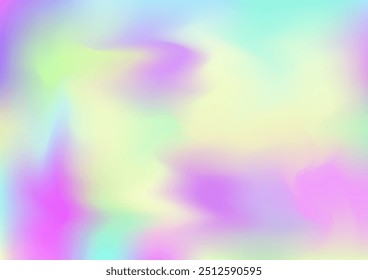 Holograph Dreamy Banner. Rainbow Overlay Hologram Cover. Unfocused Girlie Foil Holo Teal. Neon Paper Overlay, 80s, 90s Music Background Iridescent Holographic Liquid Girlie Horizontal Wallpaper