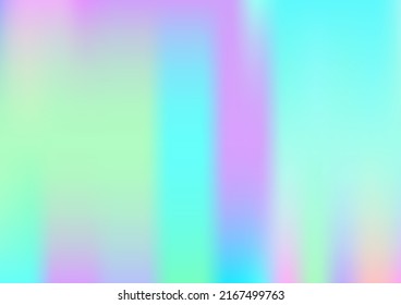 Holograph Dreamy Banner. Unfocused Girlie Foil Holo Teal. Rainbow Overlay Hologram Cover. Neon Graphic Overlay, 80s, 90s Music Background Fluorescent Holographic Fluid Girlie Horizontal Wallpaper