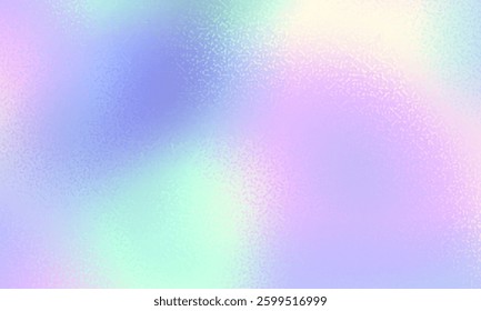 Holograph foil texture. Iridescent metal effect. Holographic glitter backdrop. Rainbow bright gradient. Cute dreamy pattern. Pink blue paper. Sparkle pattern. Vector illustration